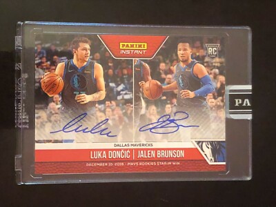 2018-19 Instant Luka Doncic Jalen Brunson Rookie RC Dual Auto Mint 