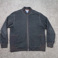 32 Bar Blues Sweater Men XL Long Sleeve Full Zip High Mock Textured Blend Modern