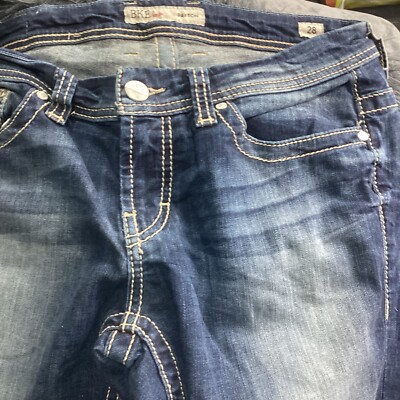 BKE Buckle Payton Capri Crop Stretch Jeans Womens 28x23 Medium Wash Denim