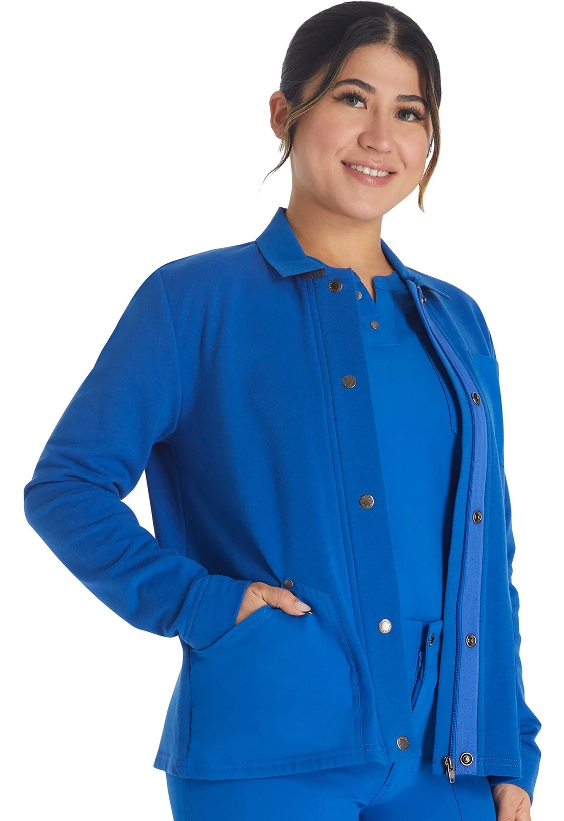 Dickies Scrubs Women's Zip Front Fleece Jacket DK319 ROY Royal Free Shipping