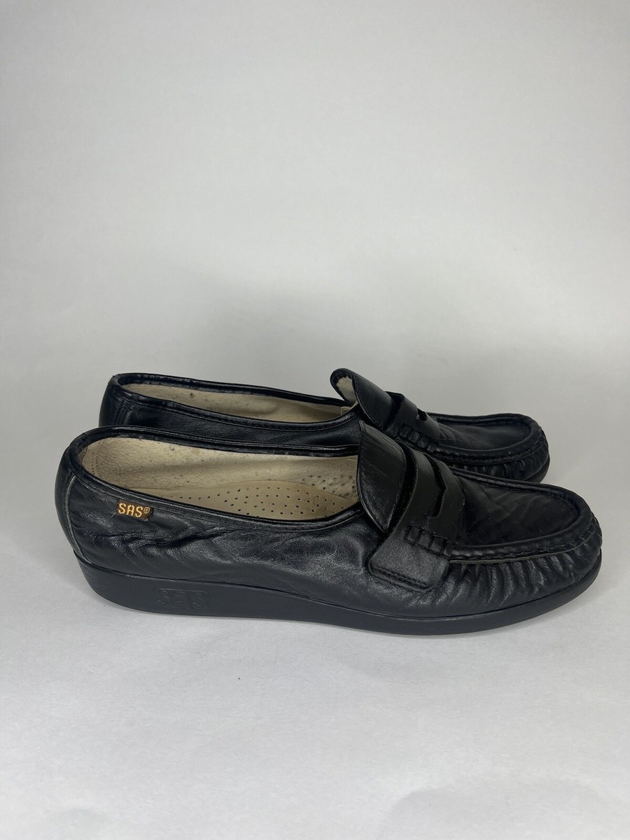 SAS Black Leather Loafers Moccasin Style Slip-Ons Classic Slip On Loafer | SAS Shoes main image 4