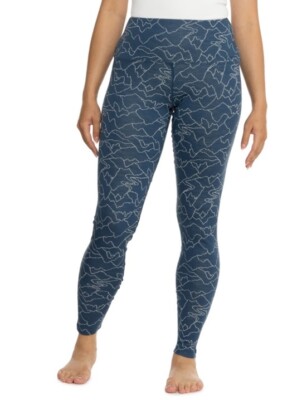 $90 Terramar Woolskins Women s Base Layer Merino Leggings- Wave Blue- Large-New
