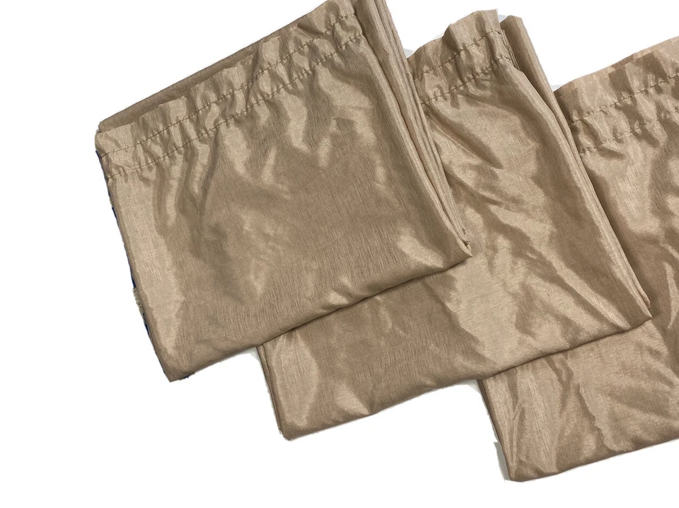 Set 4 Rare Vintage 1970s Sears Curtains Drapes Faux Silk Brown Lightweight HTF - Image 4 of 4