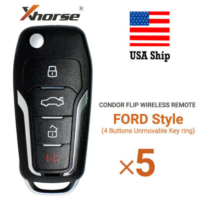 5x Xhorse XNFO01EN Wireless Remote Key For Ford 4 Button For VVDI Key Tool/VVDI2