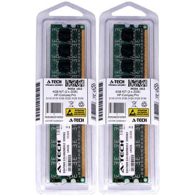 4GB KIT 2 x 2GB HP Compaq Pro 3110 3115 3120 3125 3130 3135 3300 Ram Memory