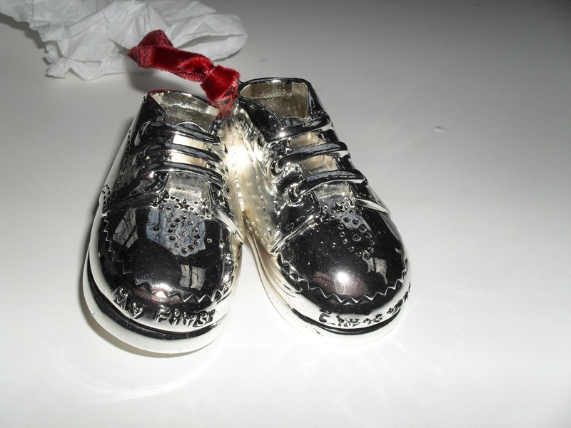Things Remembered Ornament - Baby Shoes, My First Christmas. NEW. Engravable NIB