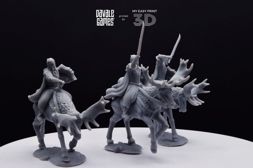 Armoured Wood Elf on Elk Davale Games 3D Printed With High Quality Resin - Picture 2 of 12