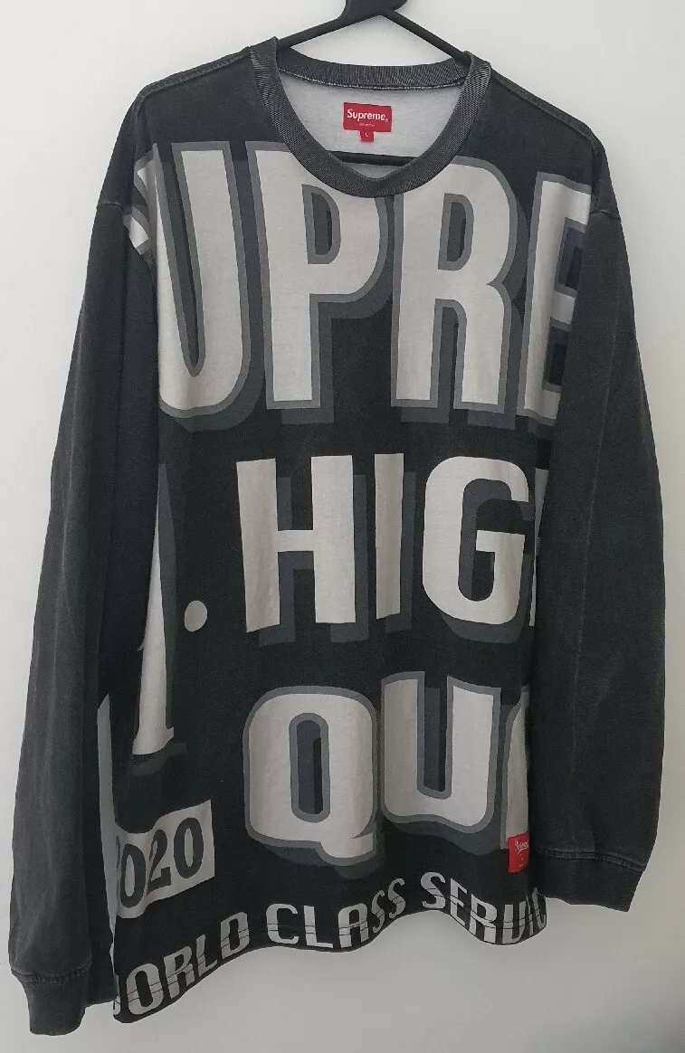 T shirt noir manches longues FW20 Supreme World Class l/S top taille L Large