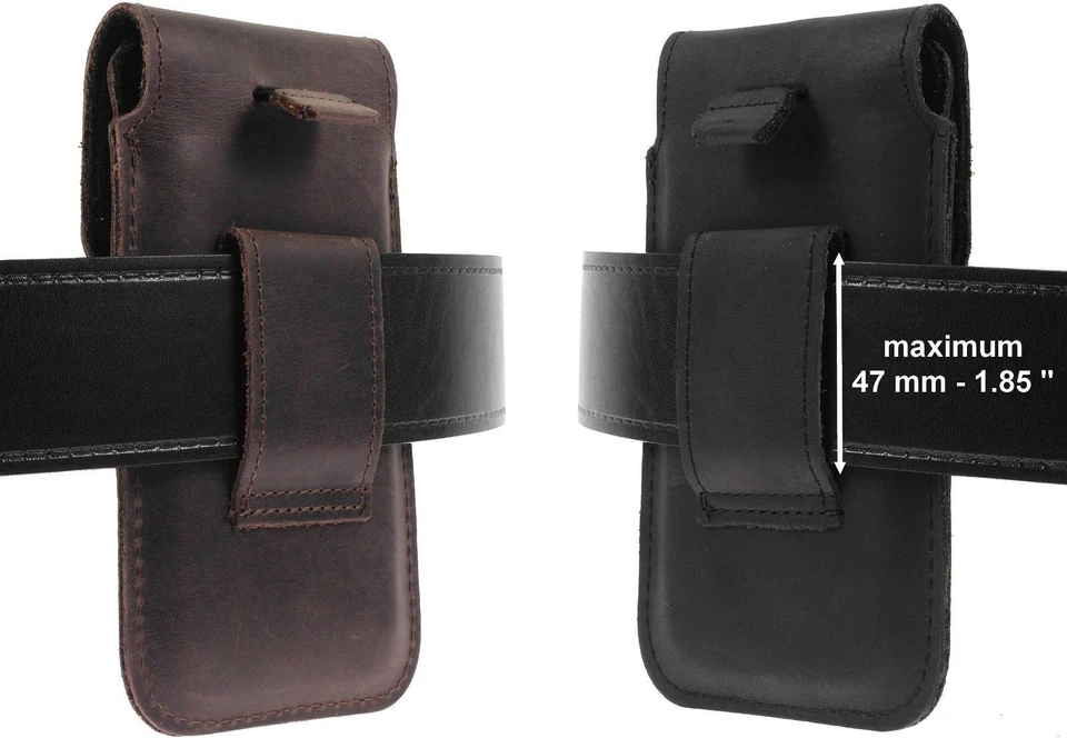 FLAP RIC HANDMADE OF GENUINE LEATHER POUCH CASE COVER WITH BELT LOOP FOR PHONES - Image 3 of 4