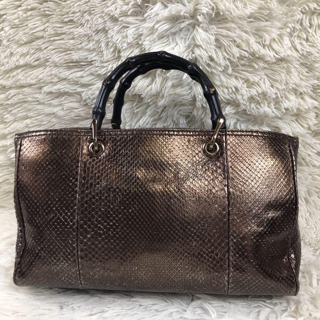 GUCCI Bamboo Python Handbag - image 2