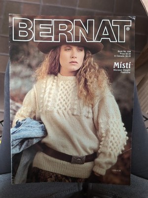 Bernat 638 Worsted Weight Sweaters Knitting Pattern Book 1988 VTG