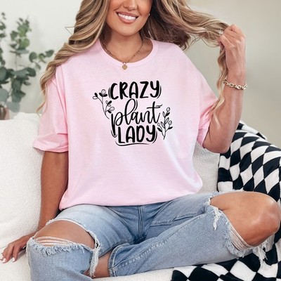 Crazy Plant Lady Damen Ring-Spun T-Shirt Zimmerpflanzen Gartenarbeit Geschenk für Sie