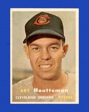 Near-Mint to Mint 1957 Art Houtteman Topps Baseball Card #385/Cleveland Indians