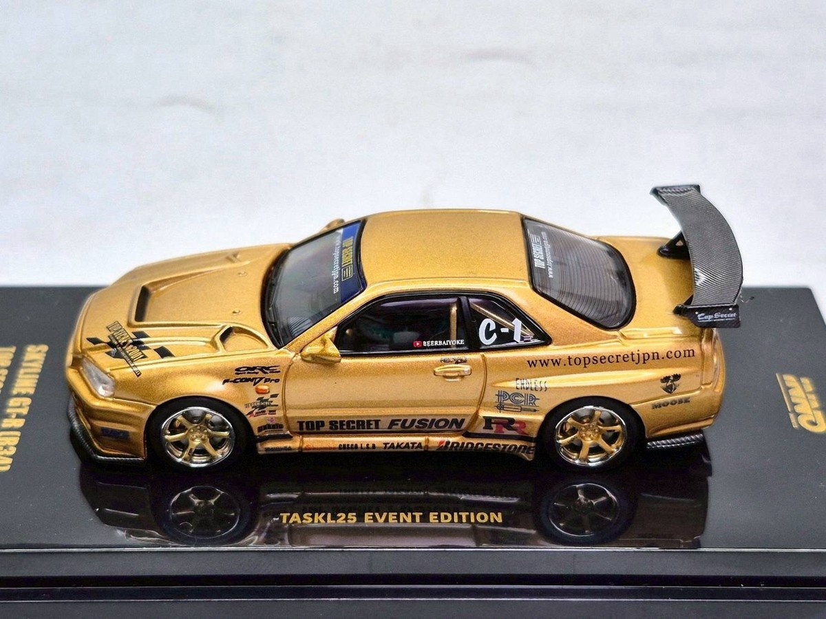 イノモデル 1/64 R34&SUPRA TOP SECRET TASKL25 JDM Nissan Skyline GT-R R34 Top Secret Thailand TASKL25 Event