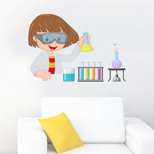 Kids Laboratory Vinyl Wall Stickers Mural Diy Home Room Wall Decor ...