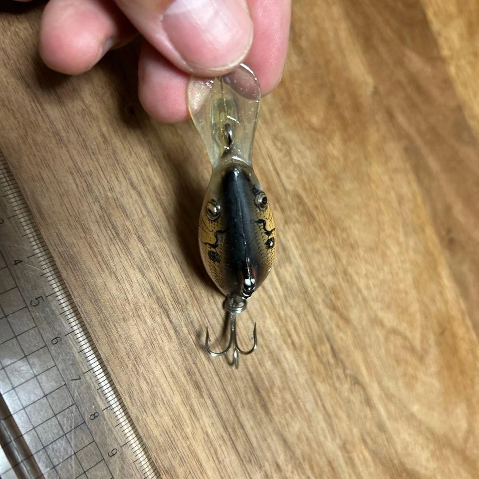 Señuelo flotante American Old Man's Piglet dorado usado para lubina bagre lubina Foto 3 de 4