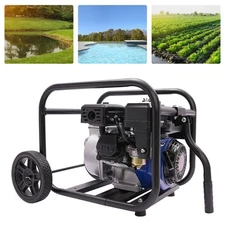 Portable 4-Stroke Water Pump 6.5HP, 2" Water Transfer with Handle & Wheels