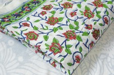NO TARRIF CHARGES 100 ZK 179 Hand Block Floral Print 100 Cotton 20 Yard Fabric
