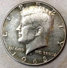 1968-D  50c Kennedy 40% SILVER Half Dollar  Circulated