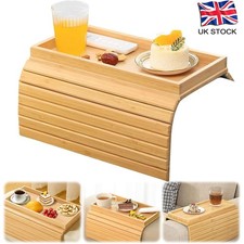 Arm Rest Organiser Tray Bamboo Chair Settee Couch Sofa Remote Control Holder UK