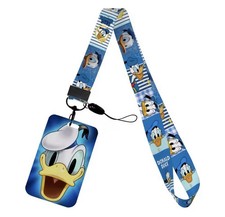 Donald Duck Cartoon Character Blue Lanyard With ID Badge Holder