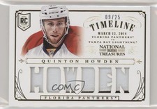 2013-14 Panini National Treasures Rookie Timeline 9/25 Quinton Howden Patch 07qr
