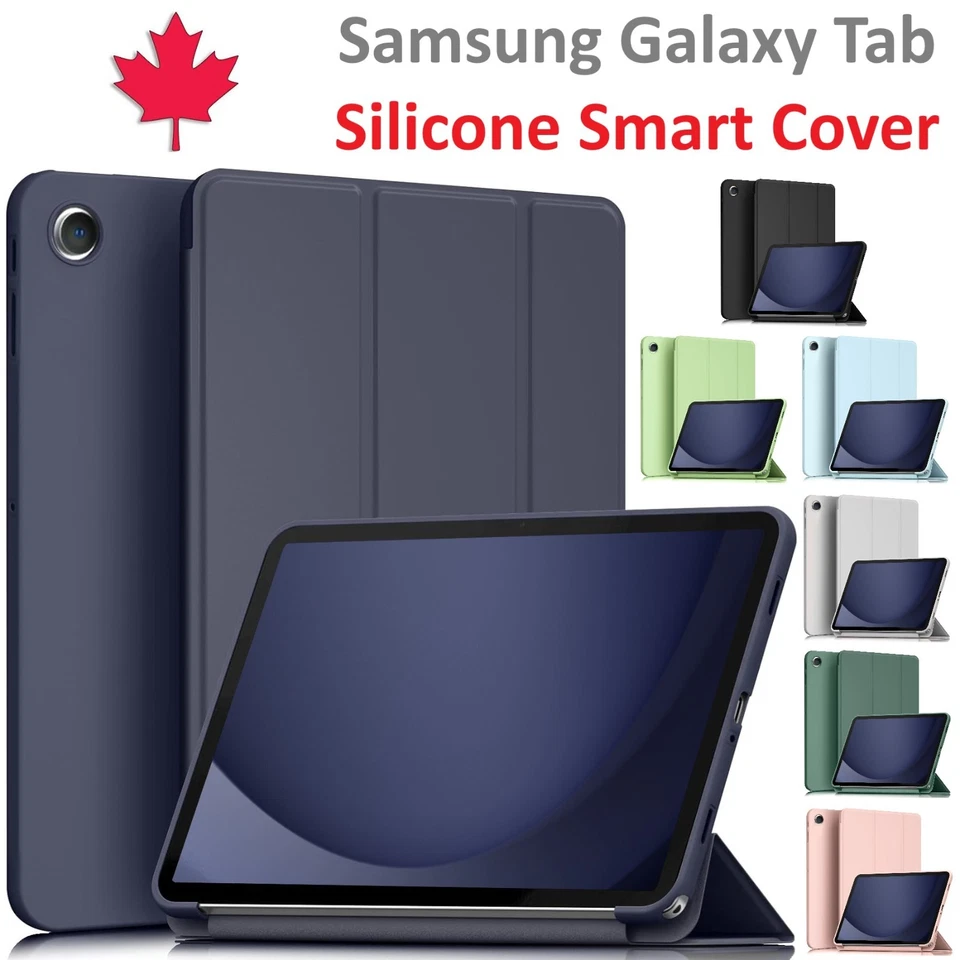 Magnetic Silicone Trifold Case For Samsung Galaxy Tab A7 - Lite A8 A9 - Plus A11