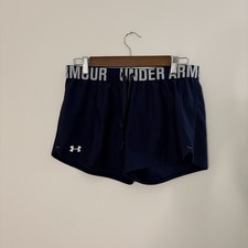 Under Armour Women s Small Navy Blue Shorts Heatgear EUC Sporty T5