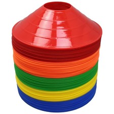 BlueDot Trading High Visibility Disc Cones - 100-Pack Lightweight Plastic Sports