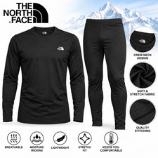 The North Face Men's Thermal Base Layer Set Long Sleeve Top & Leggings Black