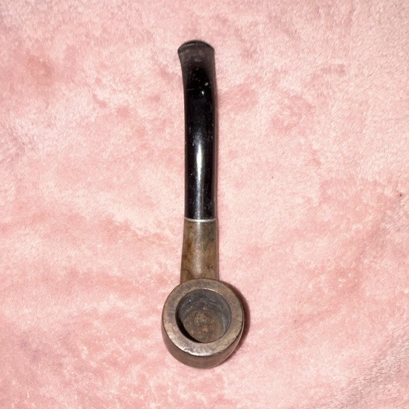 Vintage Wood Tobacco Smoking Pipe Poker Shape Brown Bowl with Black Stem.