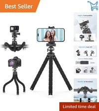 Flexible Phone Tripod with Remote for Mobile Camera GoPro Support Black
