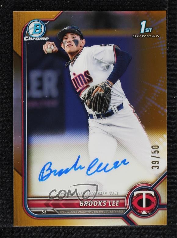 2022 Bowman Draft Chrome Pick Gold Refractor 39/50 Brooks Lee #CDA-BL Auto 16mf