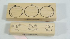 2 Memory Box Halloween Jack O Lantern Pumpkins Mounted Rubber Stamps C1883 D1884