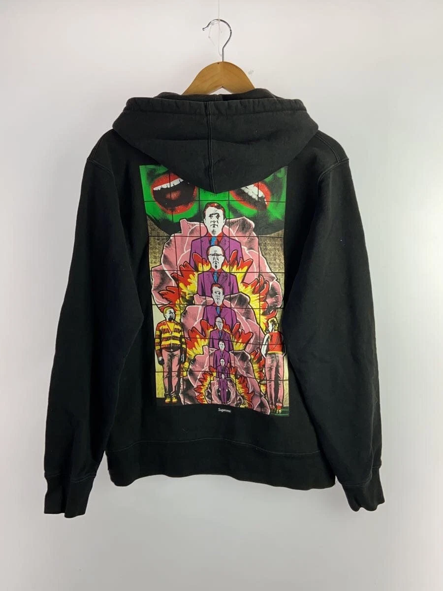 Felpa Supreme con cappuccio M cotone nero usata