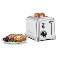 Cuisinart 2 Slice Toaster Metal Classic, Stainless Steel, Silver, CPT-160P1, New