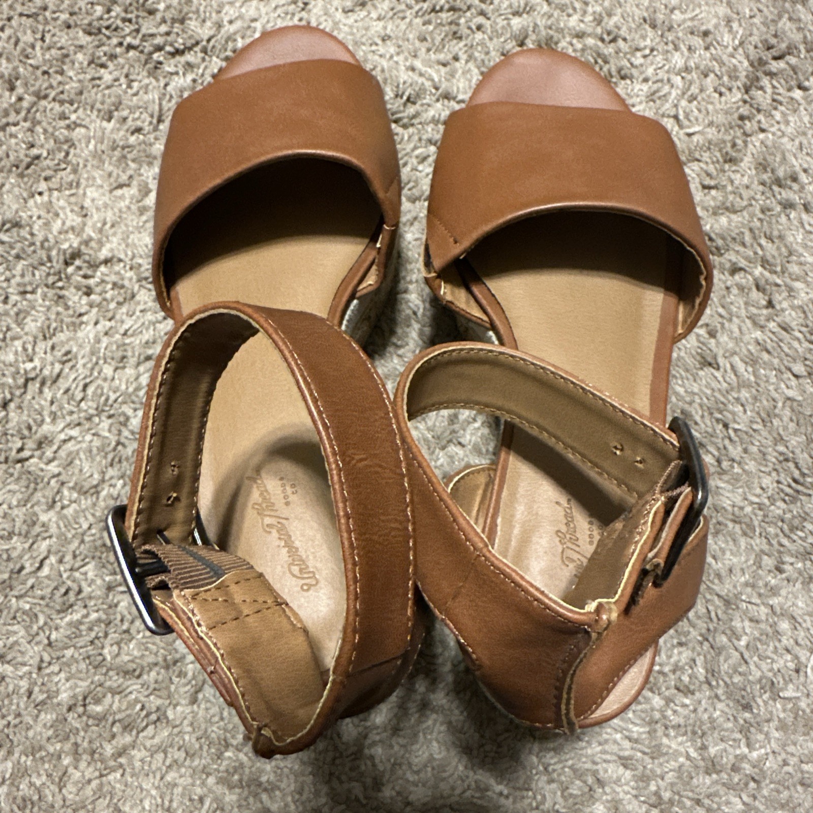 Universal Thread Cognac Bailey Platform Wedge Pum… - image 9