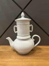 Aplico Classic Whiteware 4-Piece Coffee Brewer Lg 5 Cup Coffee Pot