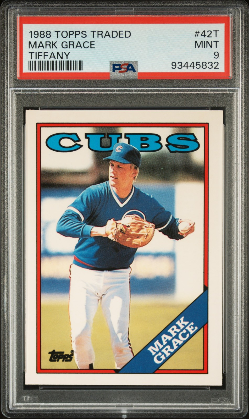 1988 TOPPS TRADED TIFFANY #42T MARK GRACE PSA 9