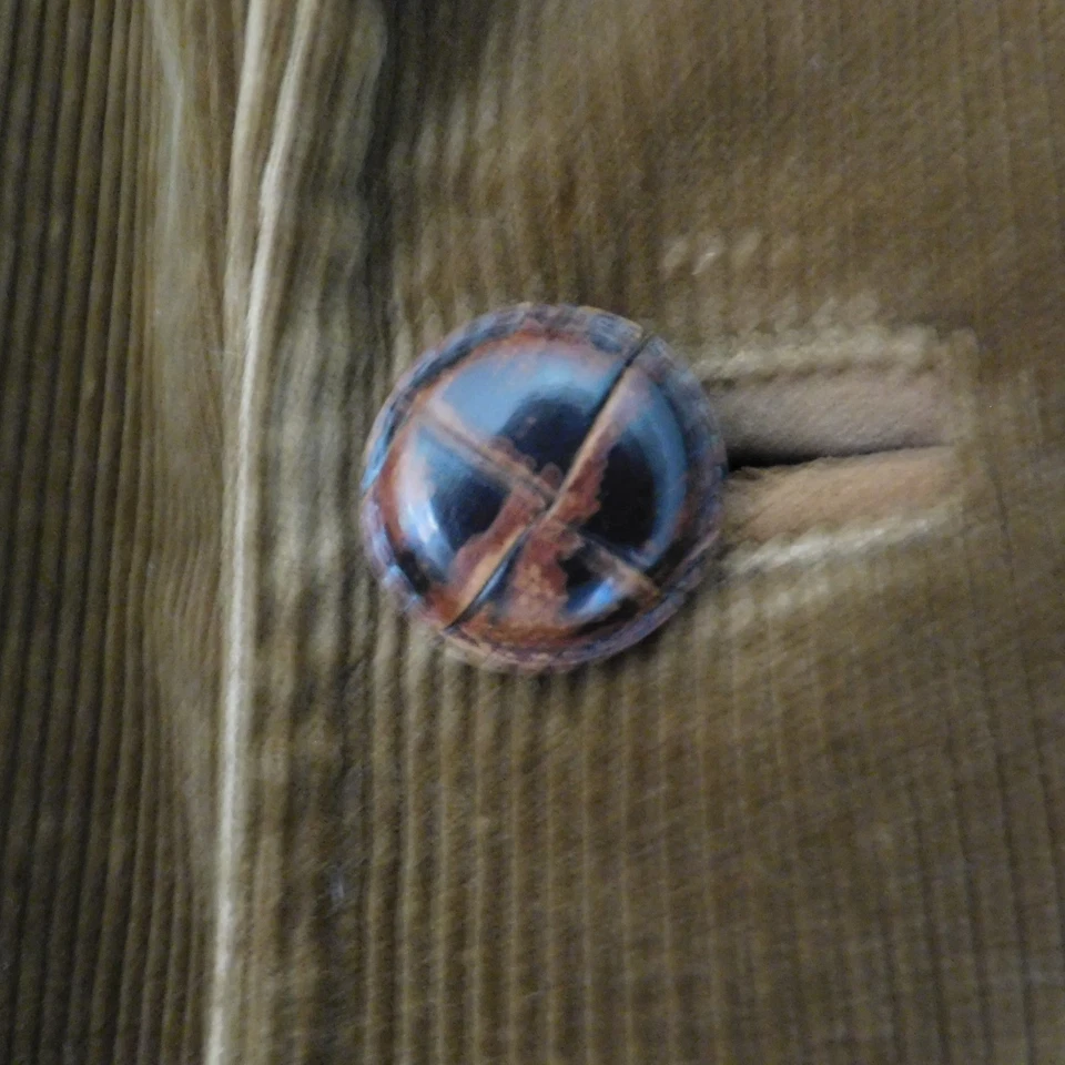 Vintage Cortefiel Jacket Mens 46 Brown Corduroy Suede Collar Coat Spain 70s - Image 4 of 4