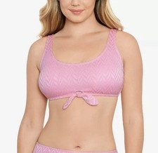 Salt  Cove Juniors Tie Front Bralette Bikini Top, Puff Pink, Size D/DD, 25