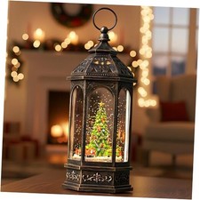 12.8'' Christmas Snow Globe, Santa Train Will Rotate Around The Christmas Tree