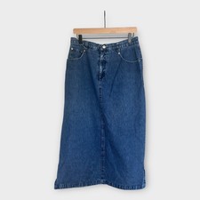 Vintage 90s Roughrider by Circle Women's Denim Maxi Skirt Western size 13/14