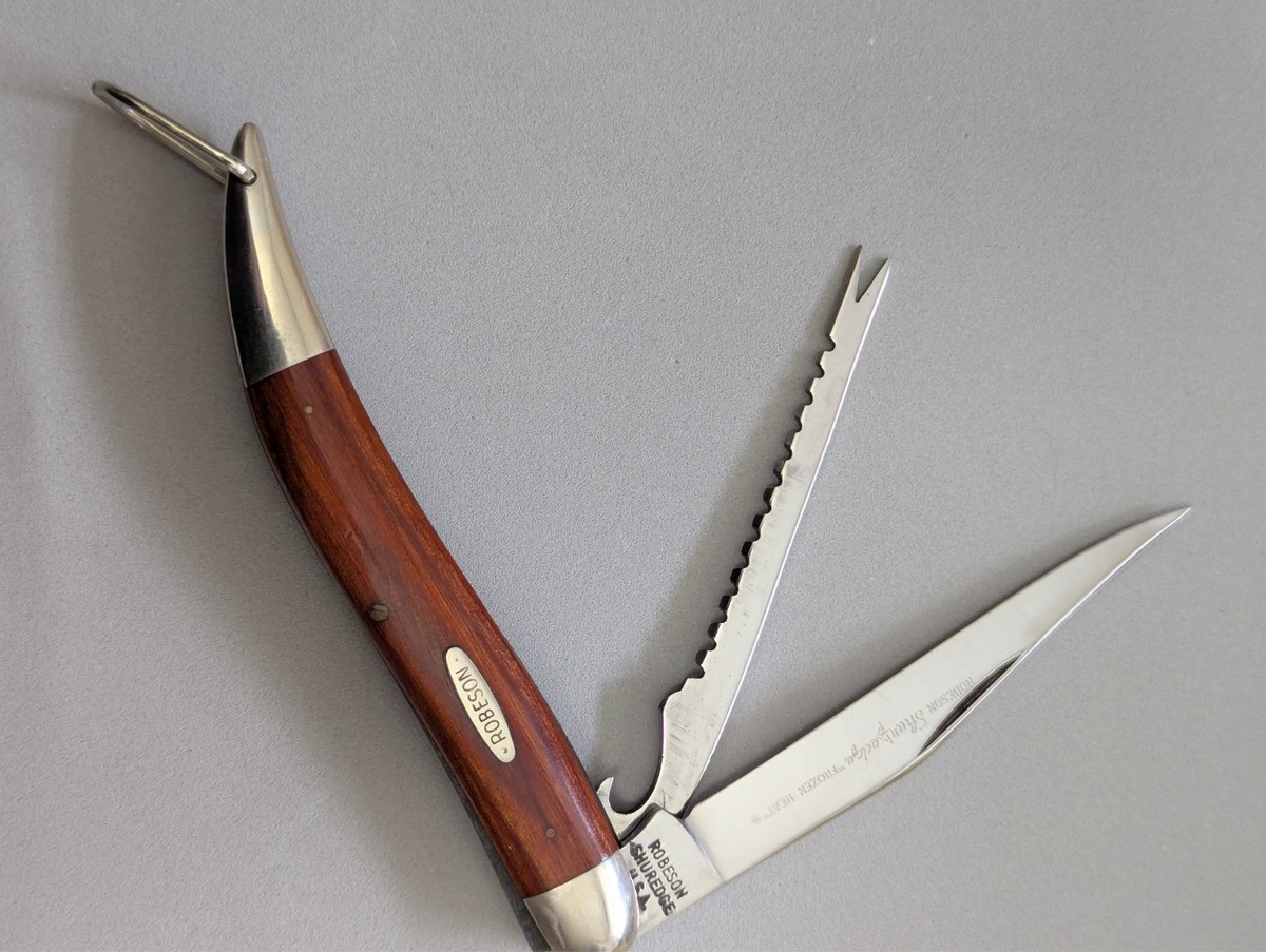 Pocket Knife - Vintage - ROBESON SHUREDGE U.S.A. - Walnut Scales 