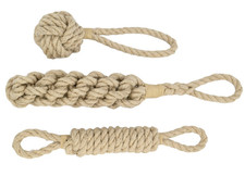 Hundespielzeug 3er Set – Natürlich & Zahnpflegend - Zerrspielzeug, Apportieren