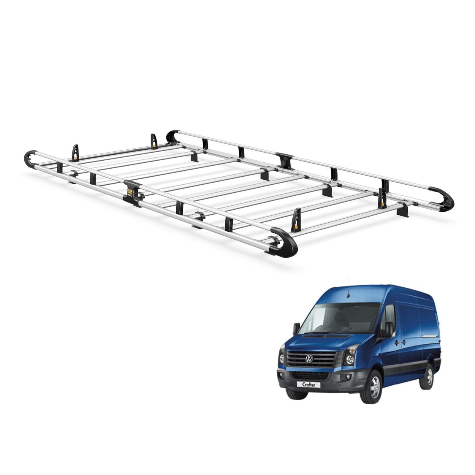 VW Crafter Roof Rack for 2006-2017 MWB + High Roof Van Guard UltiRack+