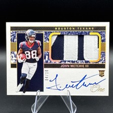2022 John Metchie III Panini One Football Jersey Patch Auto 4/10 RC RPA Texans