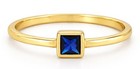 GENUINE 0.15 Cts BLUE SAPPHIRE SOLITAIRE RING 14K YELLOW GOLD PLATED (.925) — photo 2