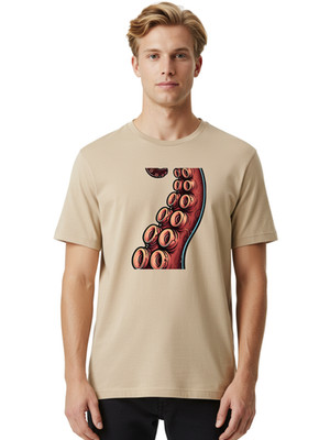 Octopus-Tentacle-1 Mens Graphic Tee, 100% Cotton, Casual Summer Wear