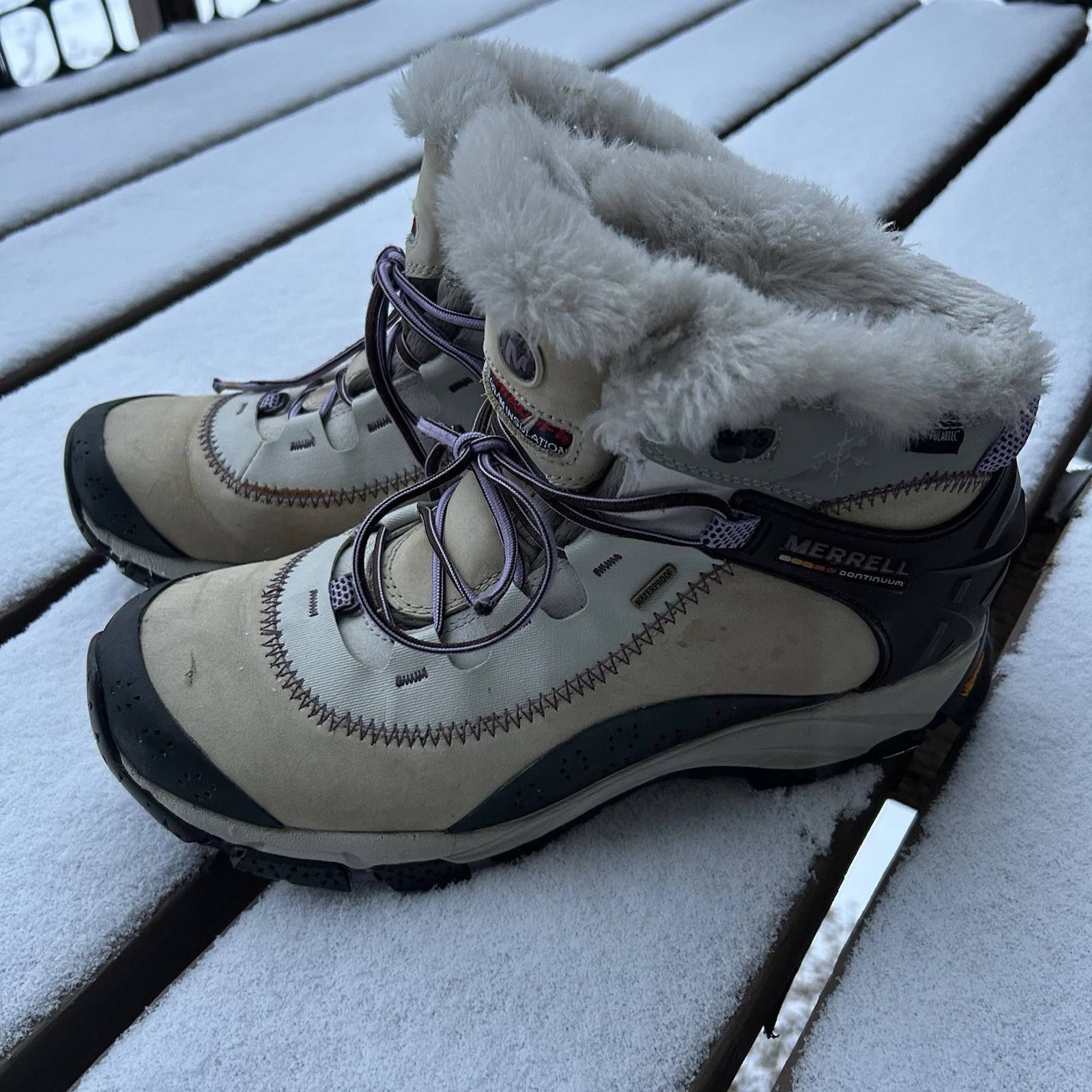 Merrell Womens Sz 10 Thermo Arc 6 Brindle Polartec 200G Waterproof Hiking Boots